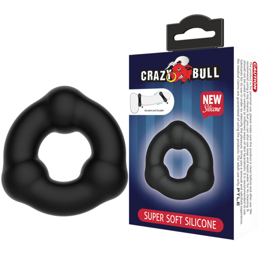 CRAZY BULL – ANEL DE SILICONE SUPER MACIO COM NÓDULOS