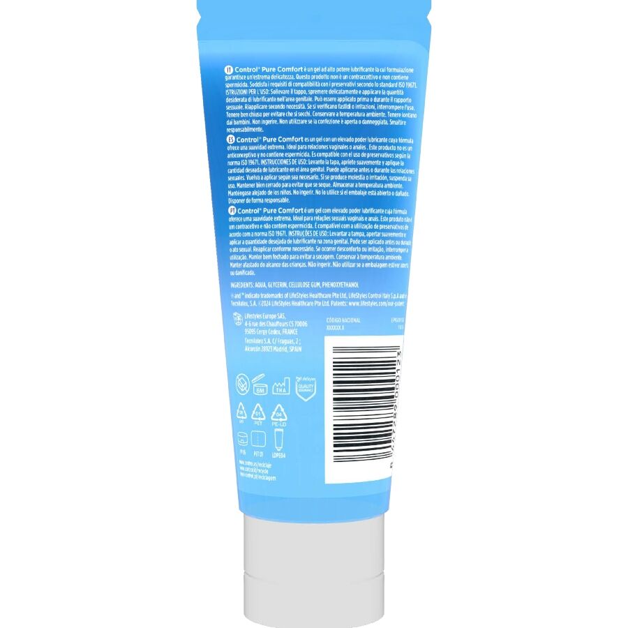 CONTROL – LUBRIFICANTE DE HIDRATAÇÃO INTENSA PURE COMFORT 80 ML