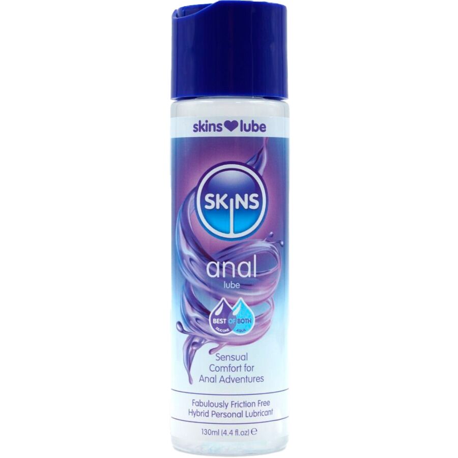 SKINS – LUBRIFICANTE ANAL HÍBRIDO À BASE DE ÁGUA E SILICONE 130 ML