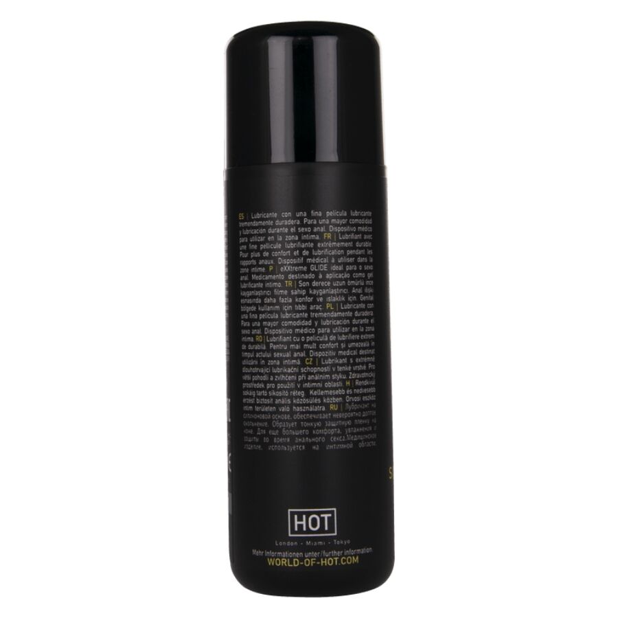 HOT – EXXTREME GLIDE LUBRIFICANTE À BASE DE SILICONE + ÓLEO CONFORTANTE A+ 100 ML