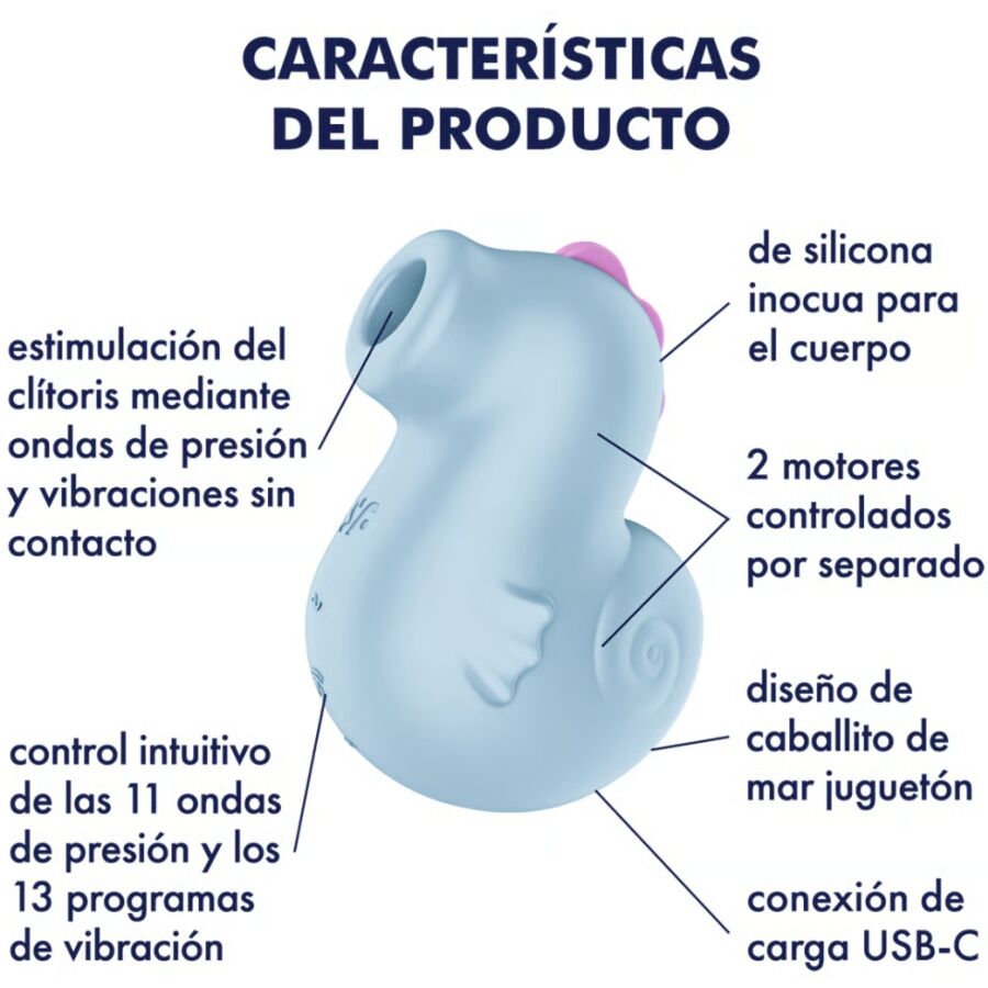 SATISFYER - VIBRADOR E ESTIMULADOR DE PULSO DE AR EM FORMA DE PÔNEI MARINHO - Image 4