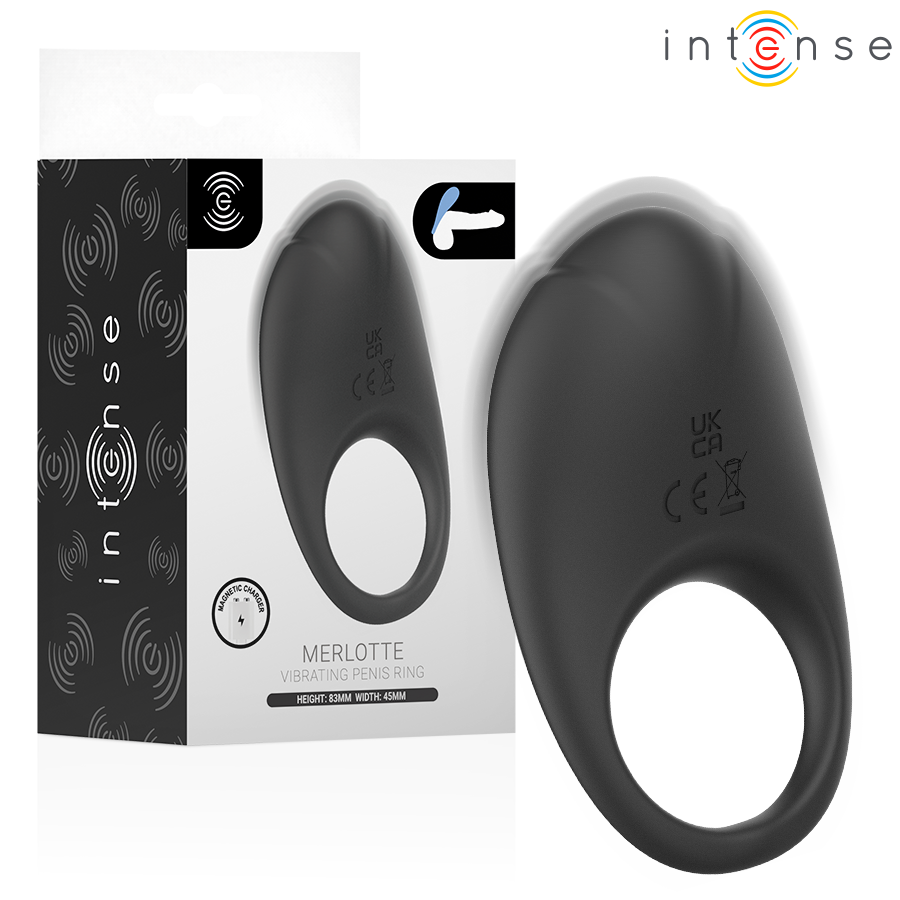 INTENSE – MERLOTTE ANEL VIBRATÓRIO PARA PENIANO COM ESTIMULAÇÃO DO CLITÓRIS PRETO