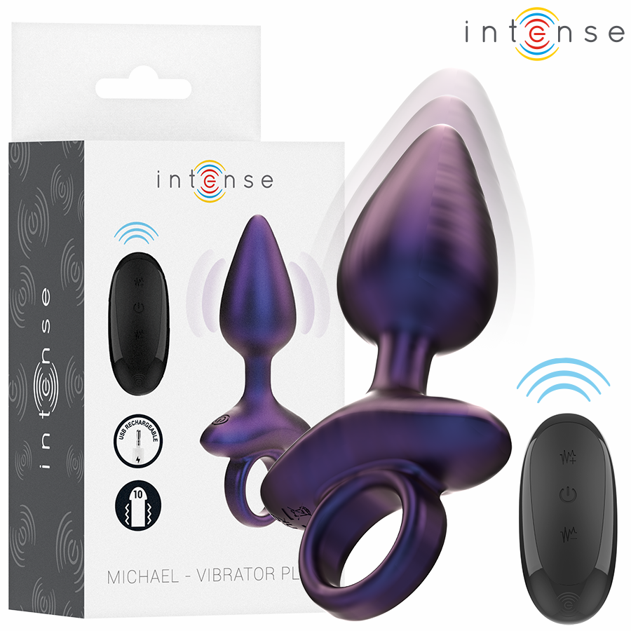 INTENSE - PLUG ANAL VIBRATÓRIO MICHAEL MODELO 2 COM CONTROLE REMOTO