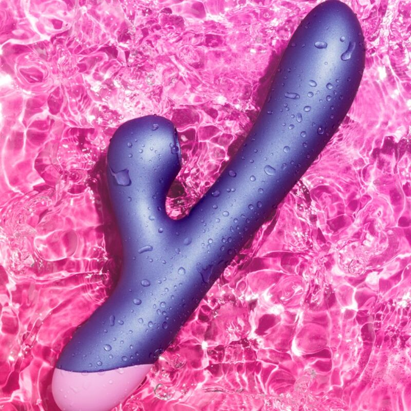 ROMP – PULSE RABBIT VIBRADOR DUPLO PARA PONTO G AZUL ELÉTRICO