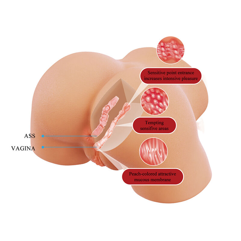 TOURO LOUCO - OLIVIA MASTURBADOR VIBRATÓRIO DUPLO VAGINAL E ANAL CARNE - Image 4