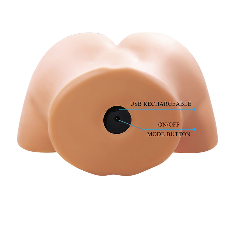 TOURO LOUCO - OLIVIA MASTURBADOR VIBRATÓRIO DUPLO VAGINAL E ANAL CARNE - Image 5