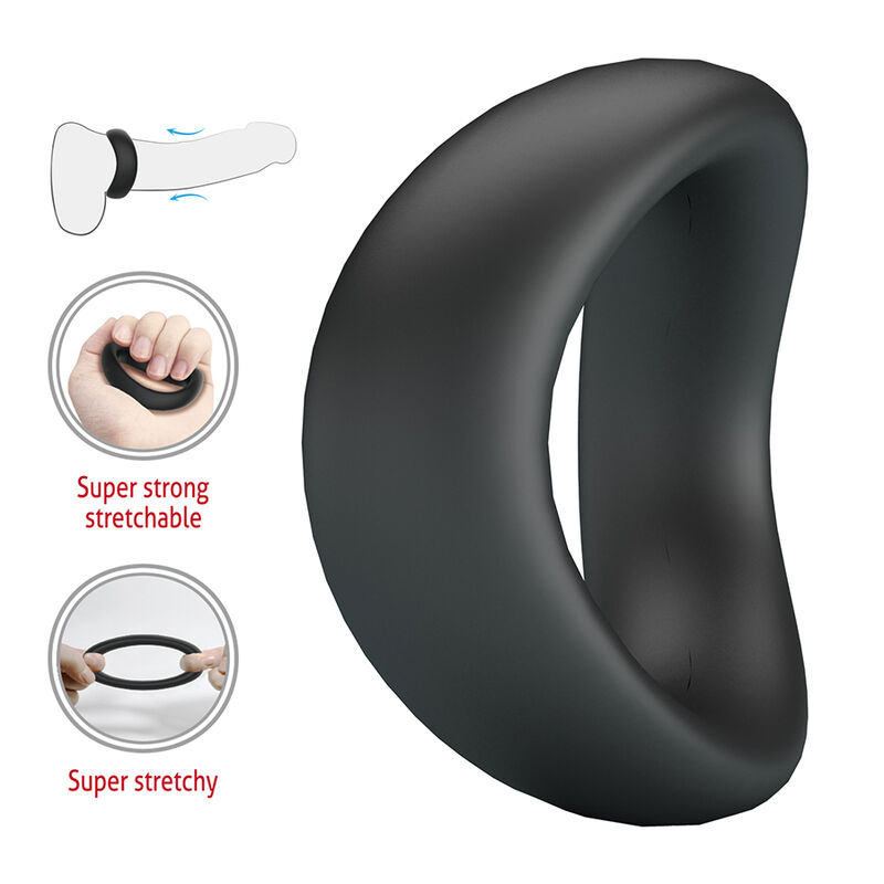 CRAZY BULL - ANEL PENIANO ERGONÔMICO DE SILICONE VALEN PRETO - Image 6