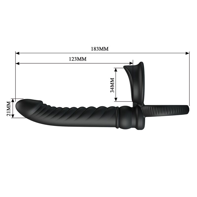 PRETTY LOVE - VIBRADOR ANAL MERRITT COM ANEL E VIBRAÇÃO PRETO - Image 9