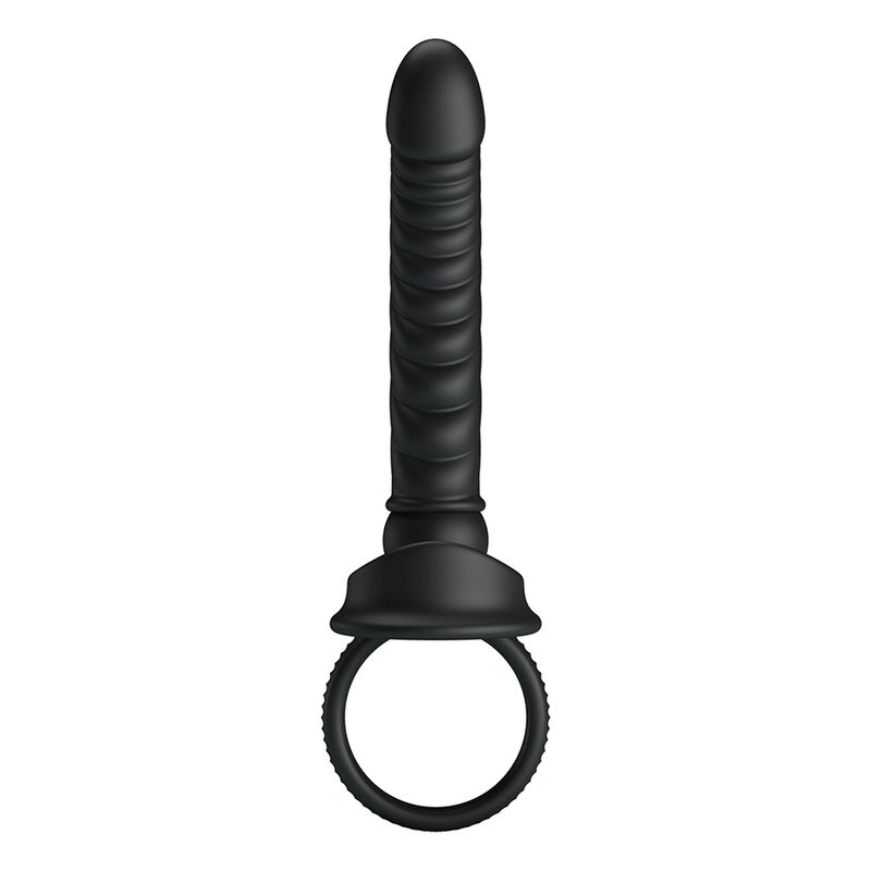 PRETTY LOVE – VIBRADOR ANAL MERRITT COM ANEL E VIBRAÇÃO PRETO