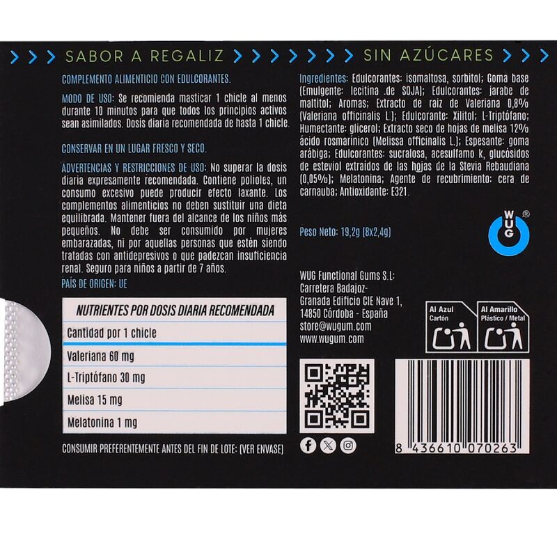 WUG Off - A goma de mascar funcional que ajuda você a relaxar e dormir melhor. Cartela com 8 pacotes. - Image 4