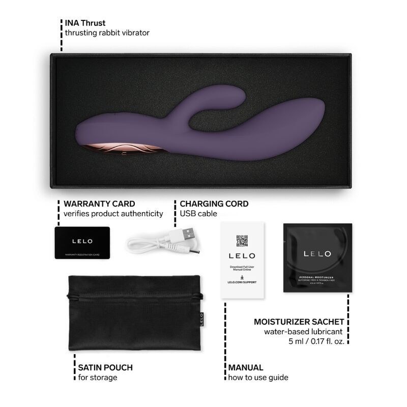LELO - INA THRUST RABBIT VIBRADOR DE EMPURRA ROXO - Image 10