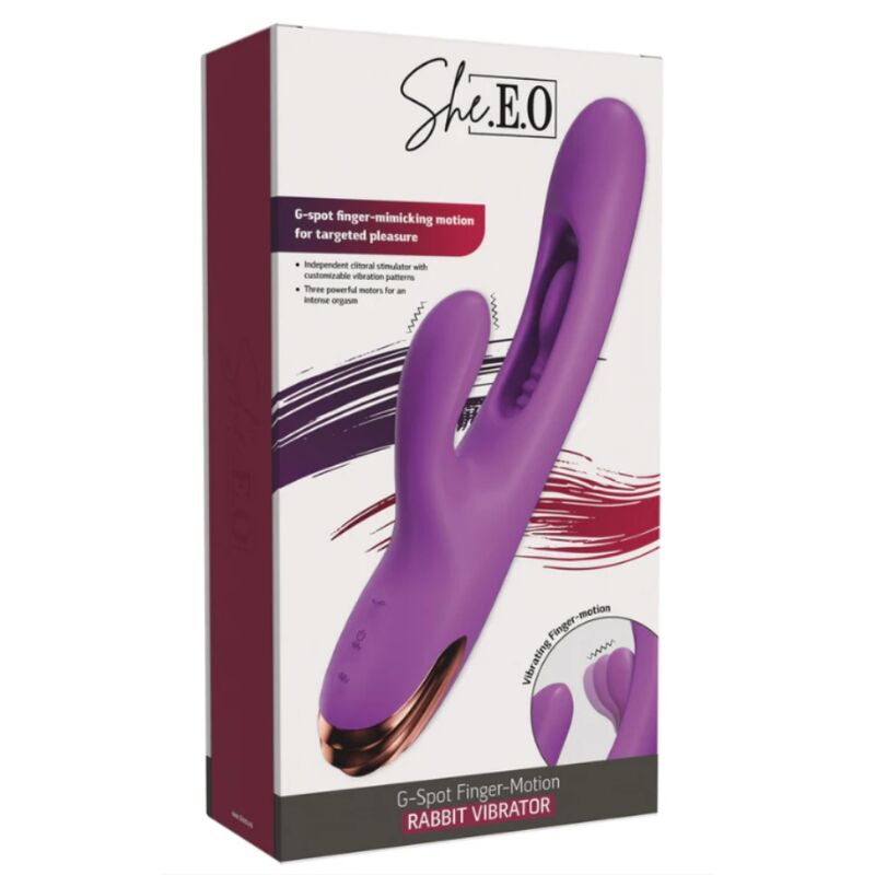 SHE.E.O - VIBRADOR DE PONTO G RABBIT COM MOVIMENTO DIGITAL ROXO - Image 7