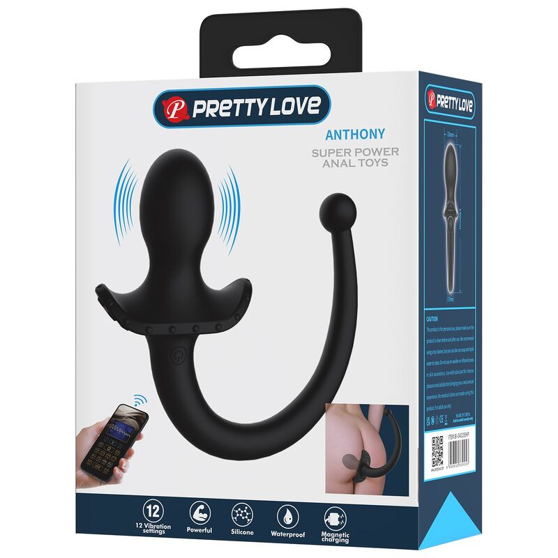 PRETTY LOVE - VIBRADOR ANAL E PERÍNEO COM CONTROLE POR APLICATIVO ANTHONY, PRETO - Image 19