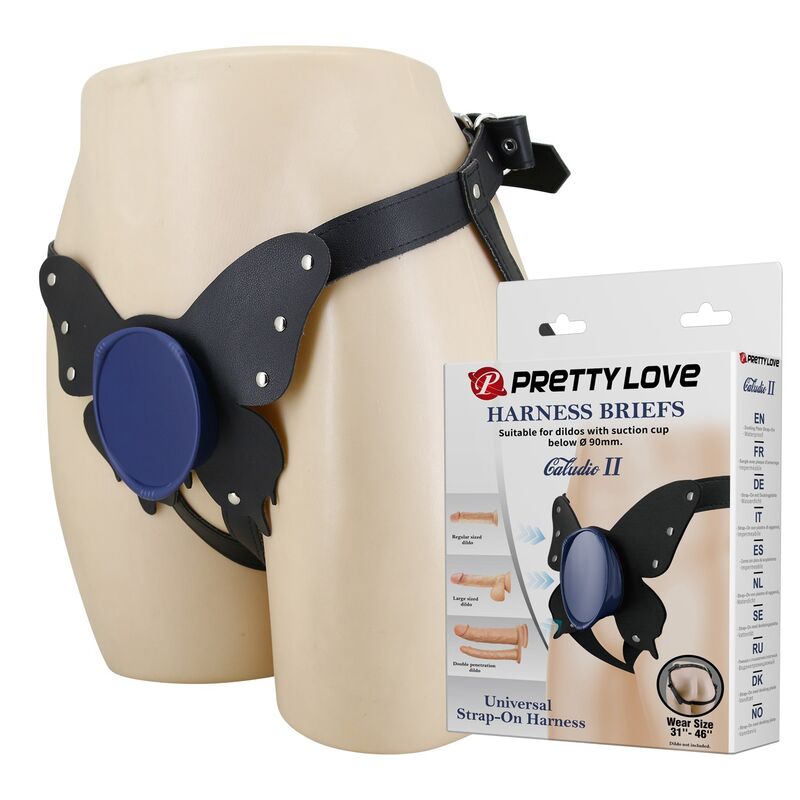 PRETTY LOVE – CALCINHA UNIVERSAL COM ARNÊS PRETA E AZUL