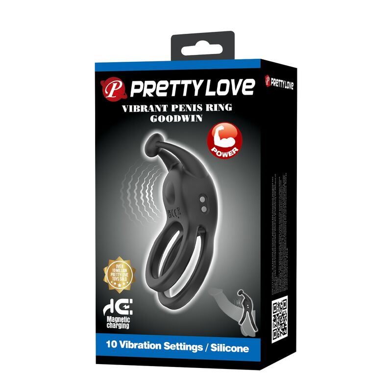 PRETTY LOVE - ANEL PENIANO VIBRATÓRIO DUPLO RECARREGÁVEL GOODWIN PRETO - Image 13
