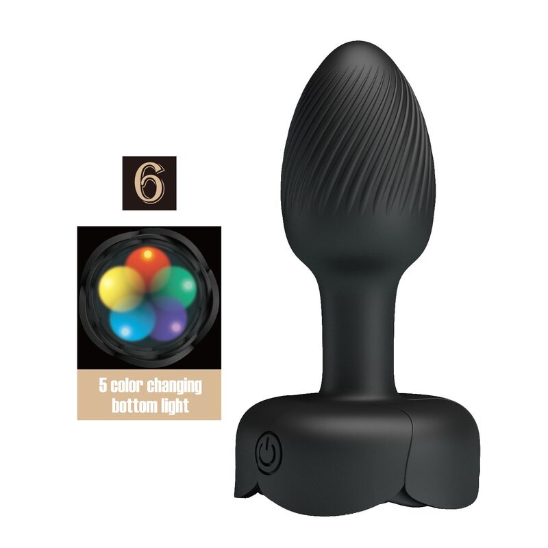 PRETTY LOVE – PLUG ANAL VIBRATÓRIO RECARREGÁVEL COM 10 MODOS – PRETO