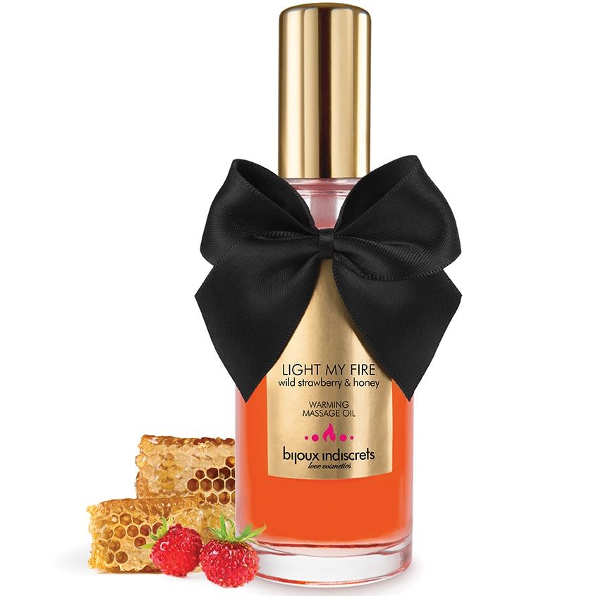 INDISCREET BIJOUX – ÓLEO DE MASSAGEM COM EFEITO DE CALOR E AROMA DE MORANGO