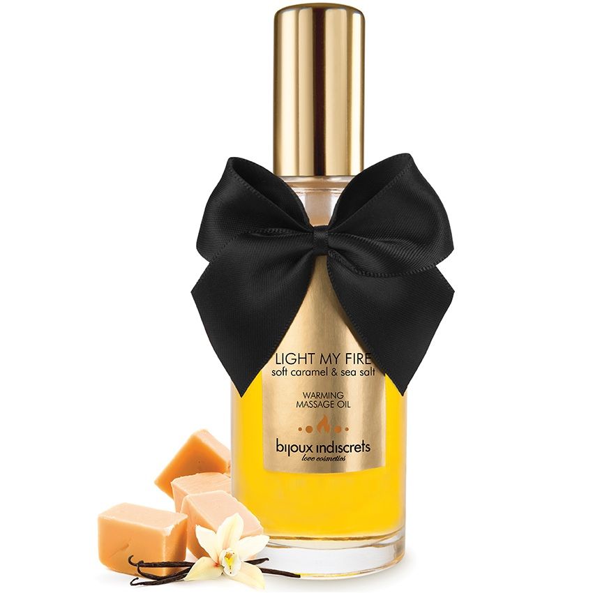INDISCREET BIJOUX – MASSAGEM COM EFEITO DE CALOR E ÓLEO AROMÁTICO DE CARAMELO