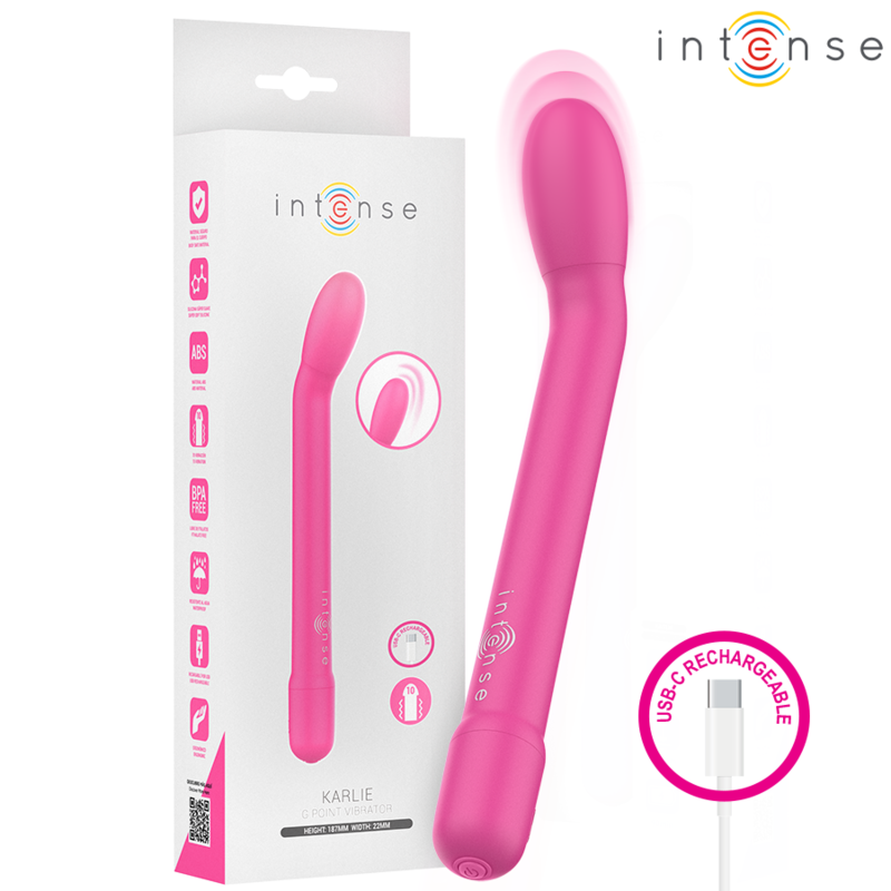 INTENSE – KARLIE ESTIMULADOR DE PONTO G RECARREGÁVEL ROSA