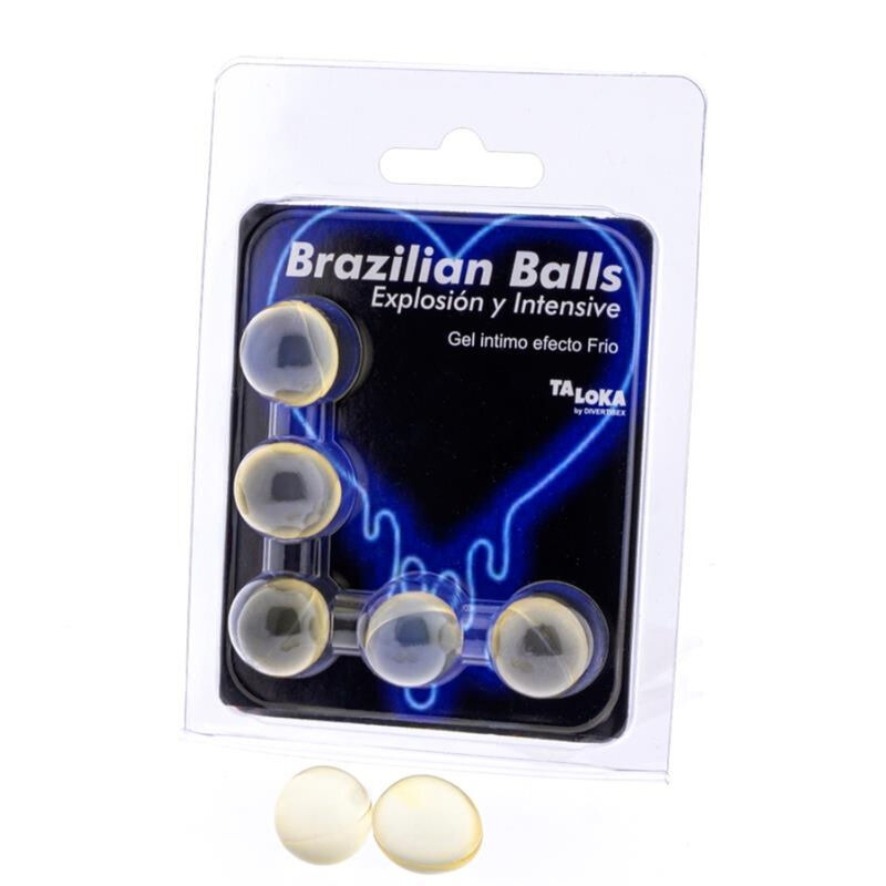 TALOKA – 5 BOLAS BRASILEIRAS COM EFEITO FRIO E VIBRAÇÃO EM GEL EXCITANTE