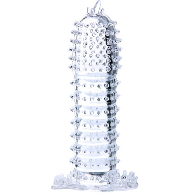 BAILE – CAPA PENIANA COM PONTOS ESTIMULANTES TRANSPARENTES 14 CM