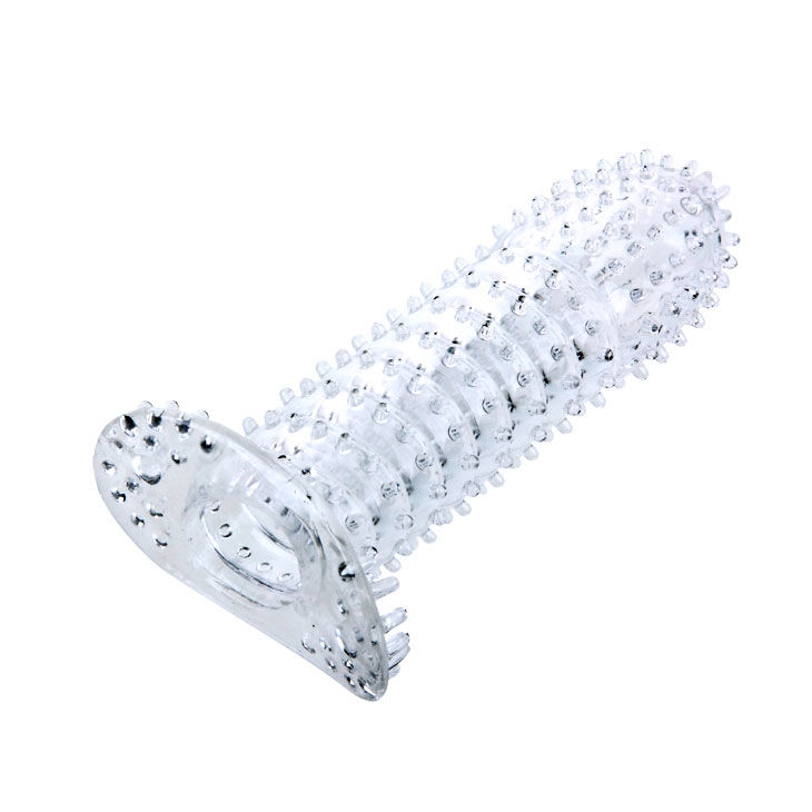BAILE – CAPA PENIANA COM PONTOS ESTIMULANTES TRANSPARENTES 14 CM