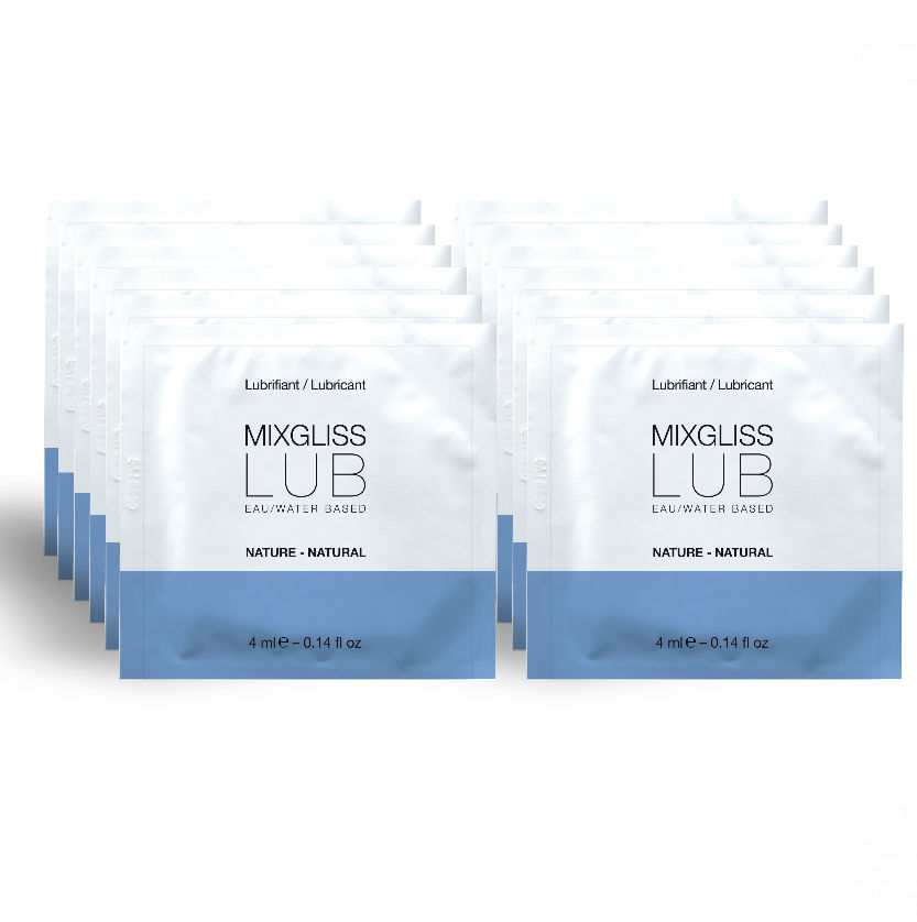 MIXGLISS - LUBRIFICANTE NATURAL À BASE DE ÁGUA 12 DOSES ÚNICAS DE 4 ML