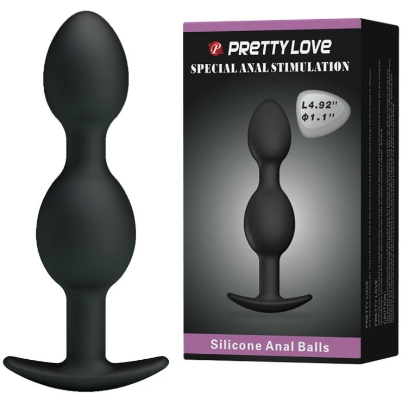 PRETTY LOVE – BOLAS ANAL DE SILICONE 12,5 CM PRETAS