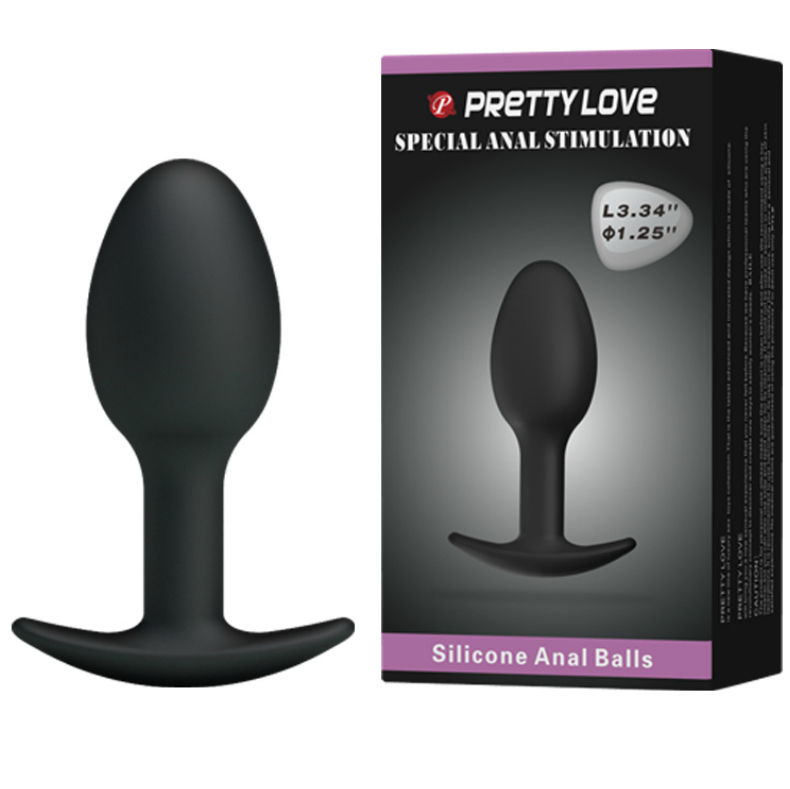 PRETTY LOVE – PLUG ANAL DE SILICONE 6,5 CM PRETO