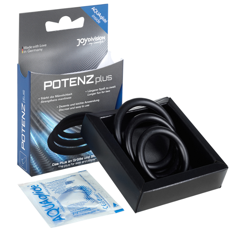 JOYDIVISION POTENZDUO – CONJUNTO COM 3 ANÉIS PRETOS – P, M, G