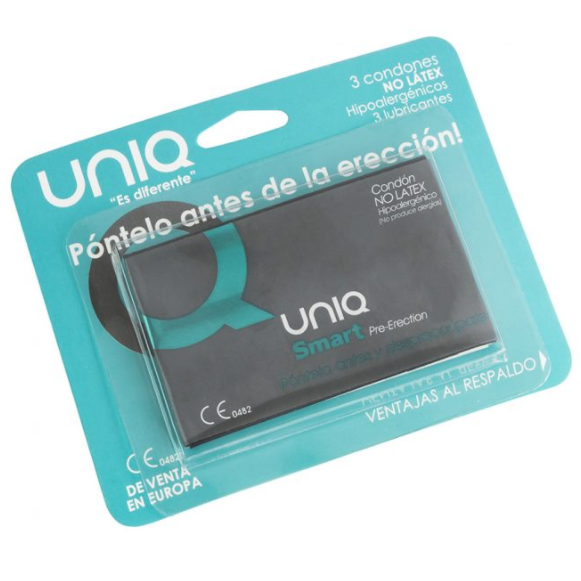 UNIQ – PRESERVATIVOS INTELIGENTES SEM LÁTEX PARA PRÉ-EREÇÃO – 3 UNIDADES