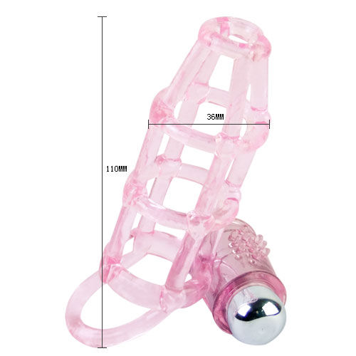 BAILE – CAPA E ANEL DE SILICONE SWEET 10 RHYTHMS PARA O PÊNIS ROSA