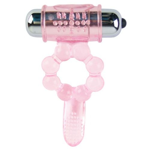 BAILE – ANEL DE SILICONE 10 RITMOS DE LÍNGUA COM VIBRAÇÃO ROSA