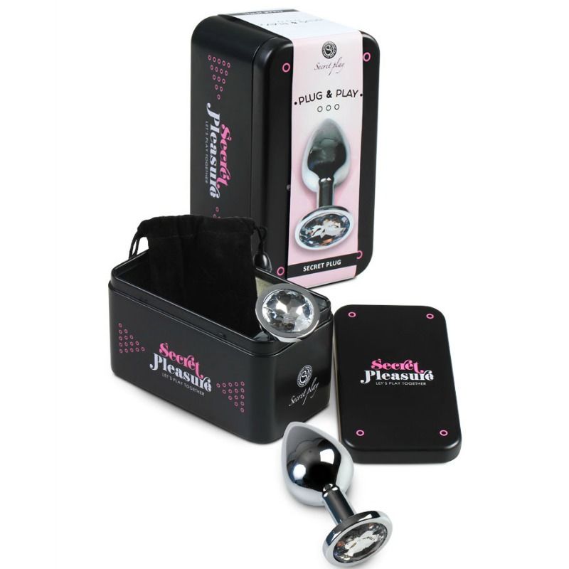 SECRETPLAY – PLUG ANAL DE ALUMÍNIO TRANSPARENTE 8 CM