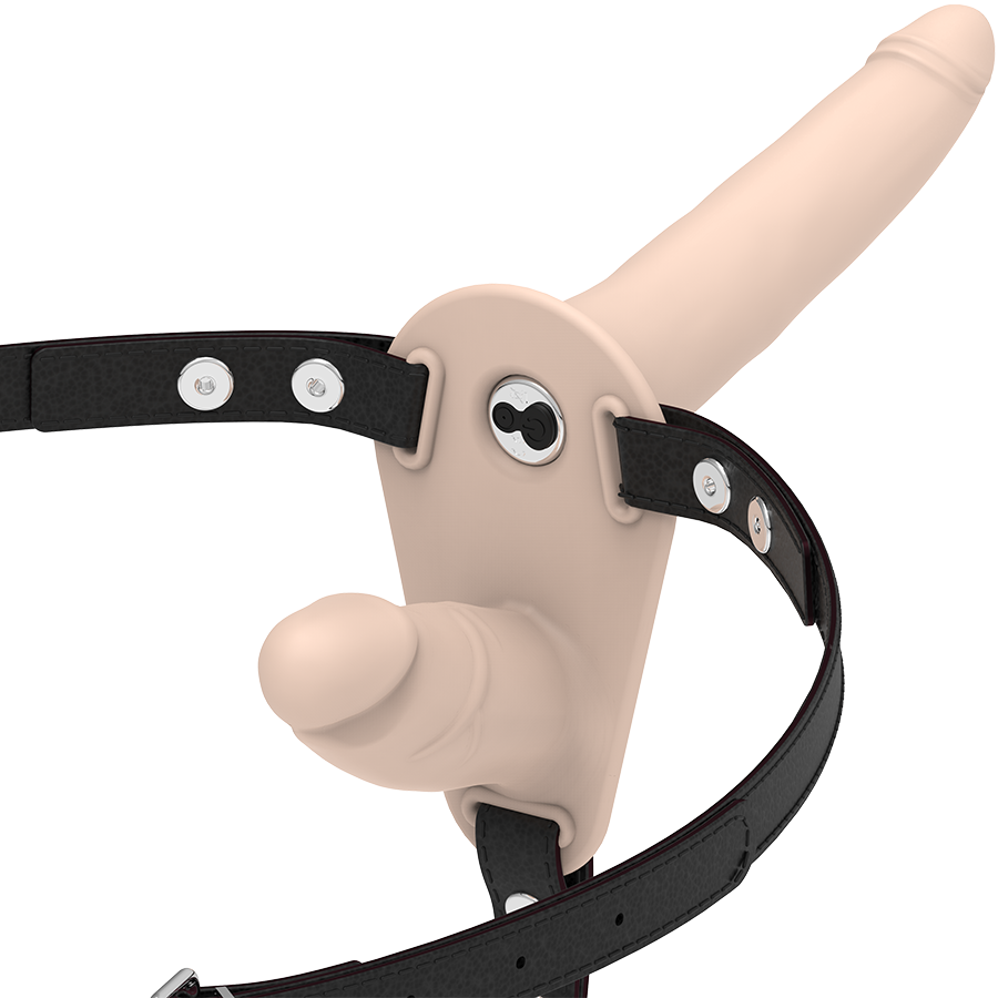 ARNÊS DE SUBMISSÃO FETICHISTA – VIBRADOR DE DUPLA PENETRAÇÃO PARA EJACULAÇÃO ÍNTIMA