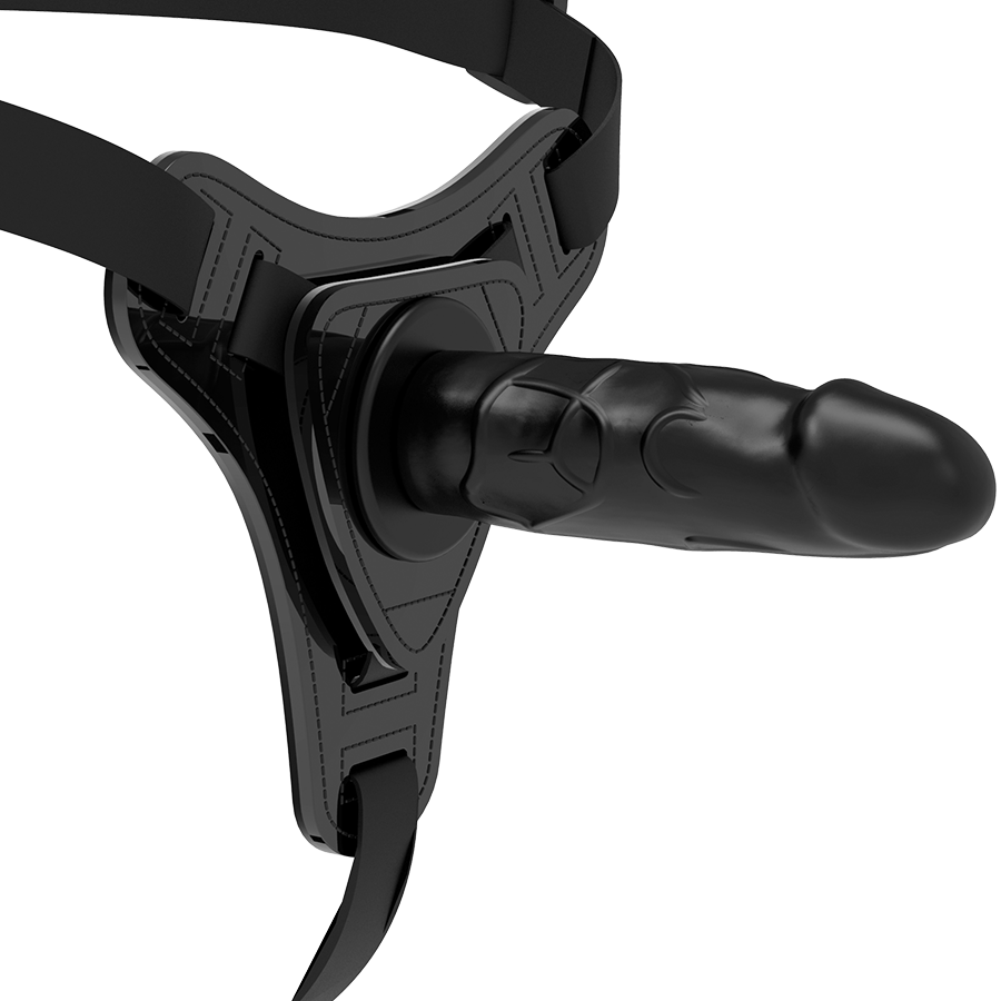 Arreio submisso para fetiche – Silicone preto realista, 15 cm