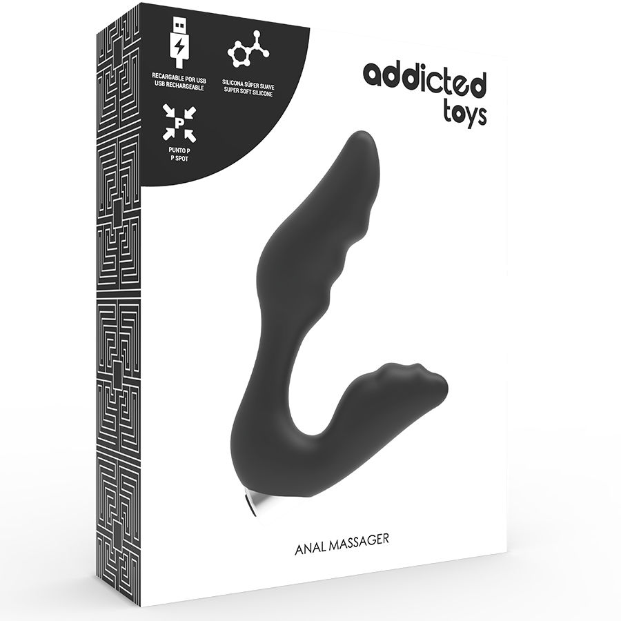 ADDICTED TOYS - VIBRADOR PROSTÁTICO RECARREGÁVEL MODELO 6 - PRETO - Image 6