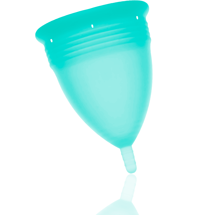 STERCUP – COPO MENSTRUAL DE SILICONE APROVADO PELA FDA, COR ÁGUA-MARINHA – TAMANHO G
