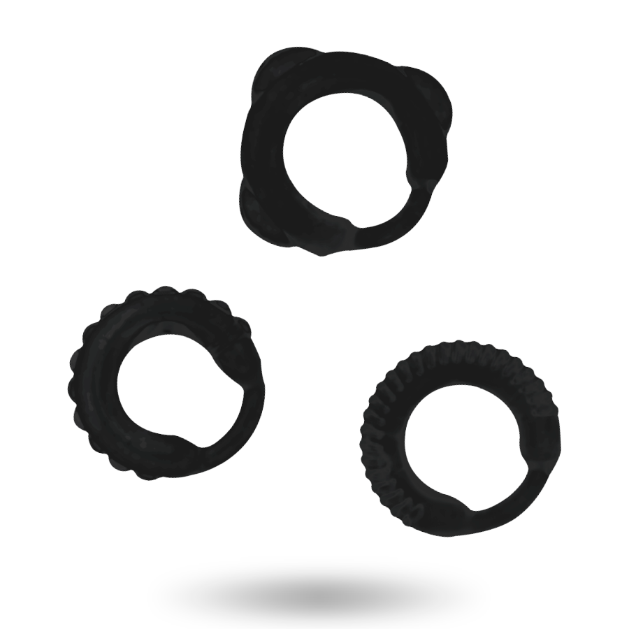 ADDICTED TOYS – CONJUNTO DE ANÉIS C PRETO