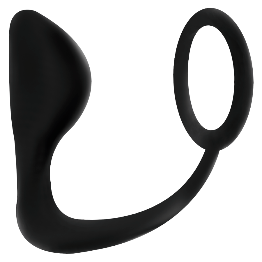Brinquedos para viciados - Plug anal com anel peniano preto - Image 3