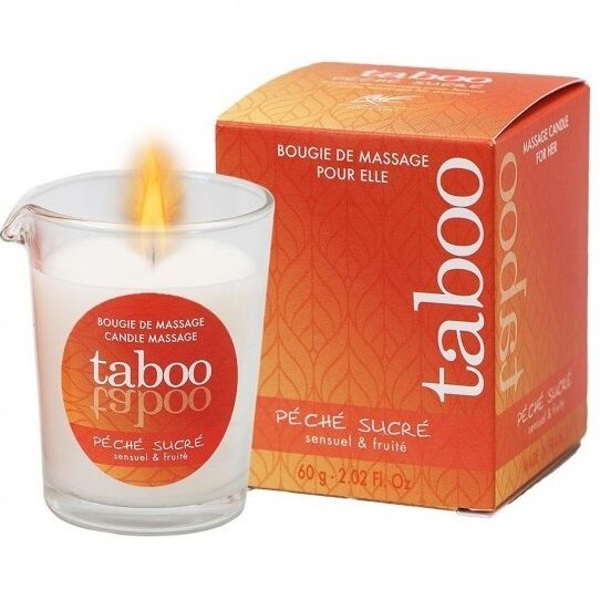 RUF – VELA DE MASSAGEM TABOO PARA ELA COM AROMA DE NECTARINA PECHE SUCRE