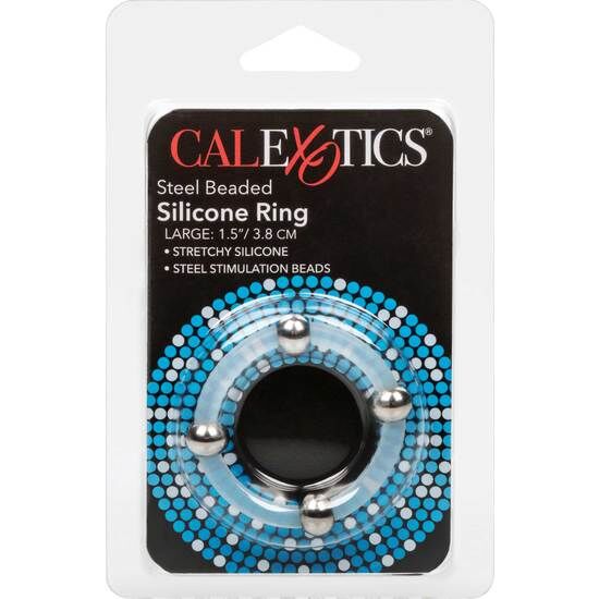 CALEXOTICS - ANEL DE SILICONE COM CONTAS DE AÇO L - Image 3