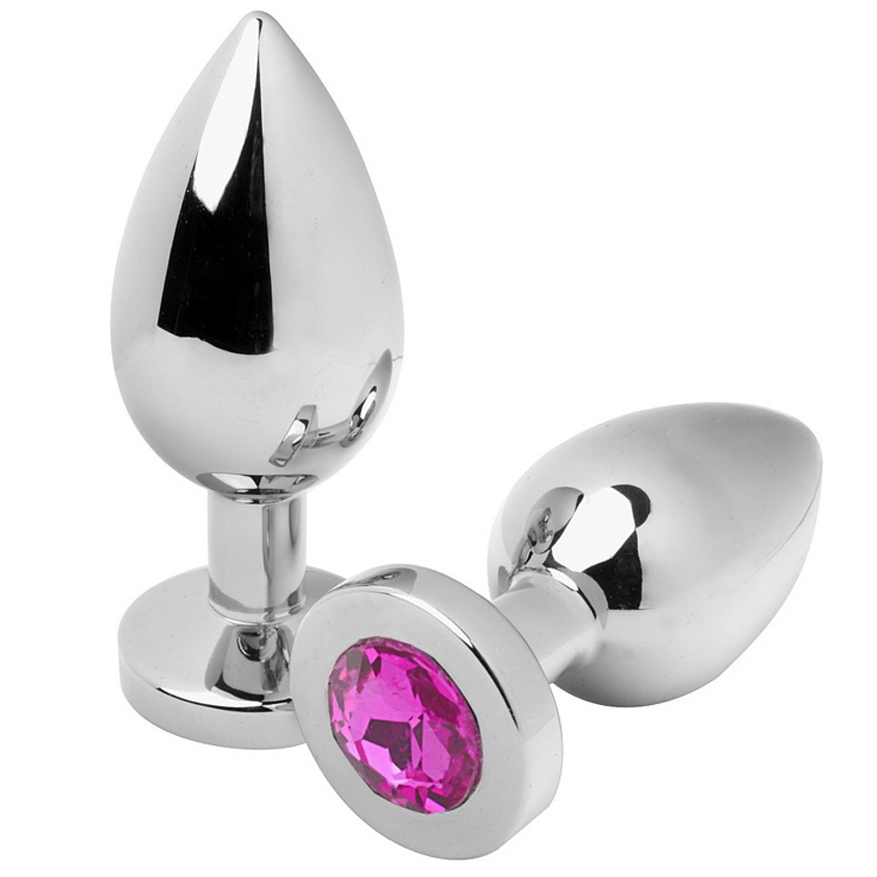 METAL HARD – PLUG ANAL DIAMOND ROSA MÉDIO 7,62CM