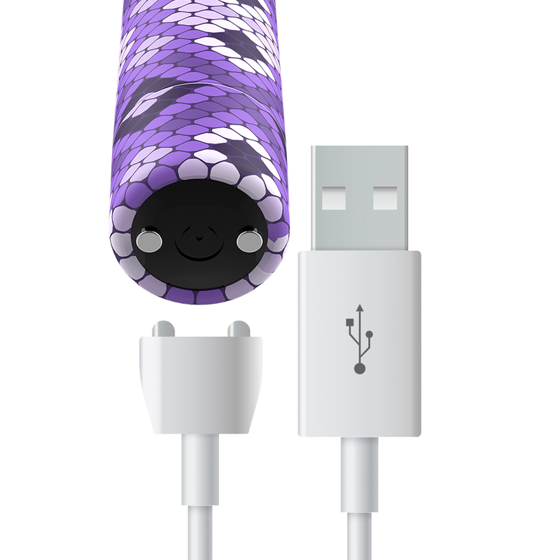 BALAS PERSONALIZADAS - BALA MAGNÉTICA RECARREGÁVEL EM FORMATO DE COBRA ROXA COM 10 INTENSIDADES - Image 5