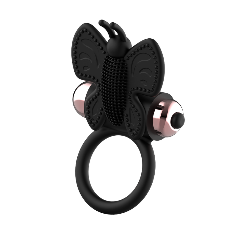 COQUETTE CHIC DESIRE - ANEL PENIANO BORBOLETA COM VIBRADOR PRETO/DOURADO - Image 7