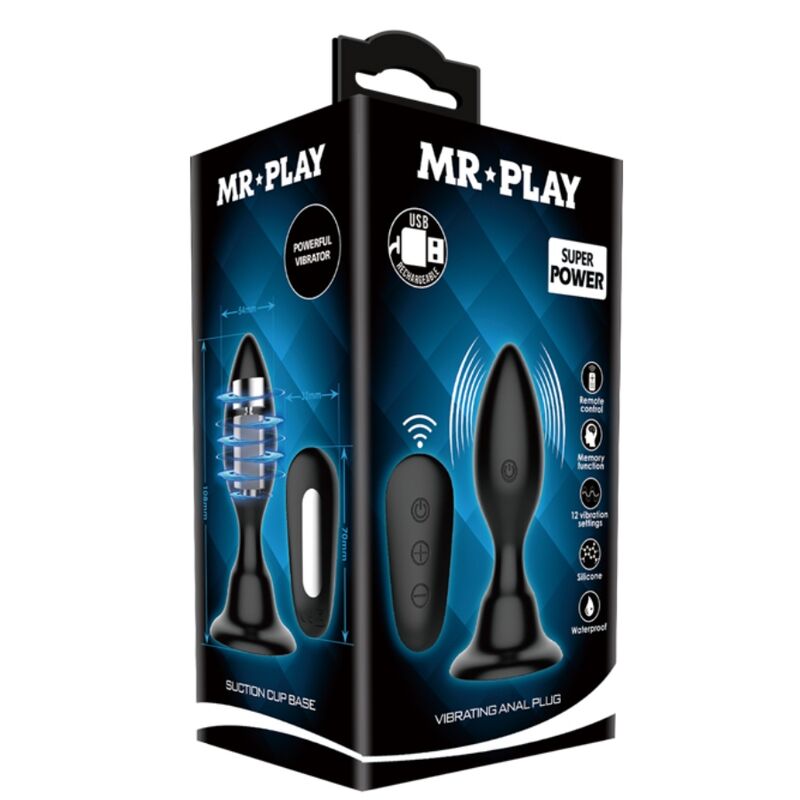 MR PLAY - PLUG ANAL COM VIBRAÇÃO PRETO E CONTROLE REMOTO - Image 9