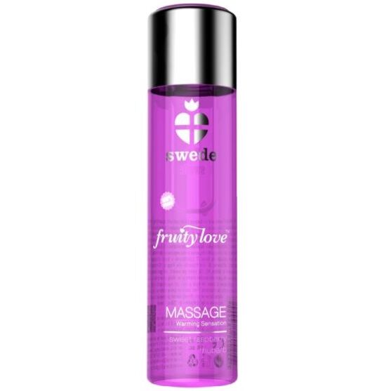 SWEDE – ÓLEO DE MASSAGEM COM EFEITO AQUECEDOR FRUITY LOVE, FRAMBOESA ROSA E RUIBARBO 60 ML