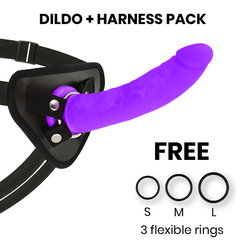 DELTA CLUB – BRINQUEDOS ARNES + DONG SILICONE ROXO 20 CM -O- 4 CM