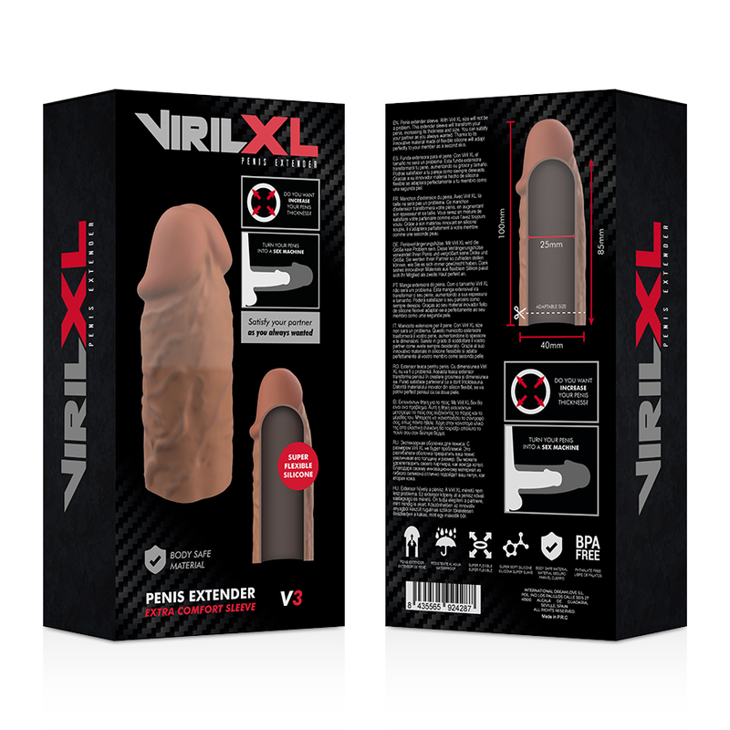 VIRILXL - EXTENSOR DE PÊNIS MARROM DE SILICONE LÍQUIDO V3 - Image 9