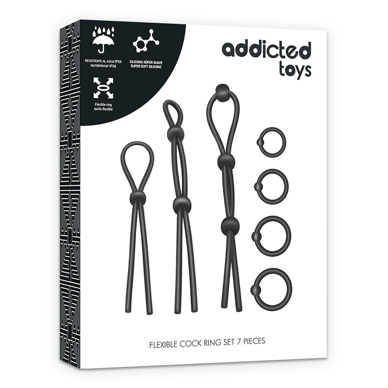 ADDICTED TOYS - CONJUNTO DE 7 ANÉIS PENIANOS DE SILICONE FLEXÍVEIS - Image 7